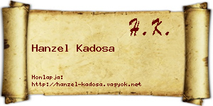 Hanzel Kadosa névjegykártya